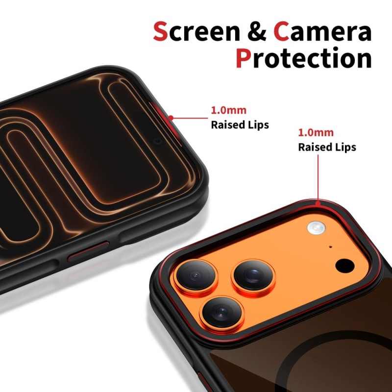 TECH-PROTECT MagHybrid MagSafe за iPhone 17 Pro (черно/червено) - TECH-PROTECT MagHybrid MagSafe за iPhone 17 Pro (черно/червено) - 5906302330430