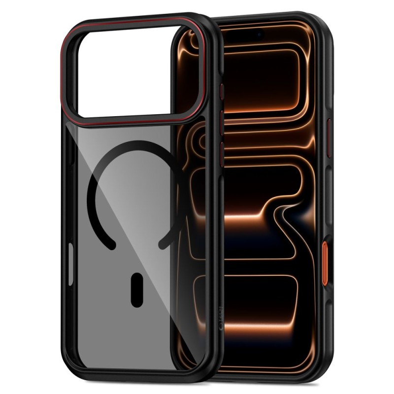 TECH-PROTECT MagHybrid с MagSafe за iPhone 17 Pro Max (черно/червено) - TECH-PROTECT MagHybrid с MagSafe за iPhone 17 Pro Max (черно/червено) - 5906302330447