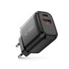 TECH-PROTECT NCA20 2-портово мрежово зарядно PD 20W / QC3.0 Черно - TECH-PROTECT NCA20 2-портово мрежово зарядно PD 20W / QC3.0 Черно - 5906302330539
