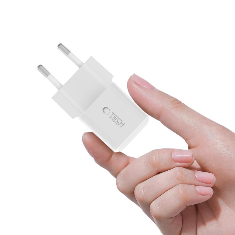 TECH-PROTECT NCM25 1-портов мрежов зарядно PD 25W (бяло) - TECH-PROTECT NCM25 1-портов мрежов зарядно PD 25W (бяло) - 5906302330584