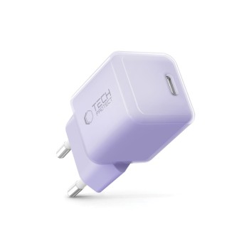 TECH-PROTECT NCM25 1-портова мрежова зарядна с USB-C PD 25W Baby Purple TECH-PROTECT NCM25 1-портова мрежова зарядна с USB-C PD 25W Baby Purple