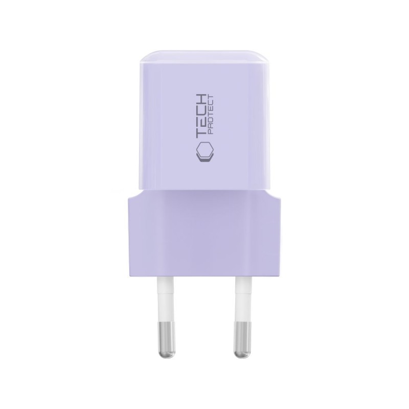 TECH-PROTECT NCM25 1-портова мрежова зарядна с USB-C PD 25W Baby Purple - 5906302330591