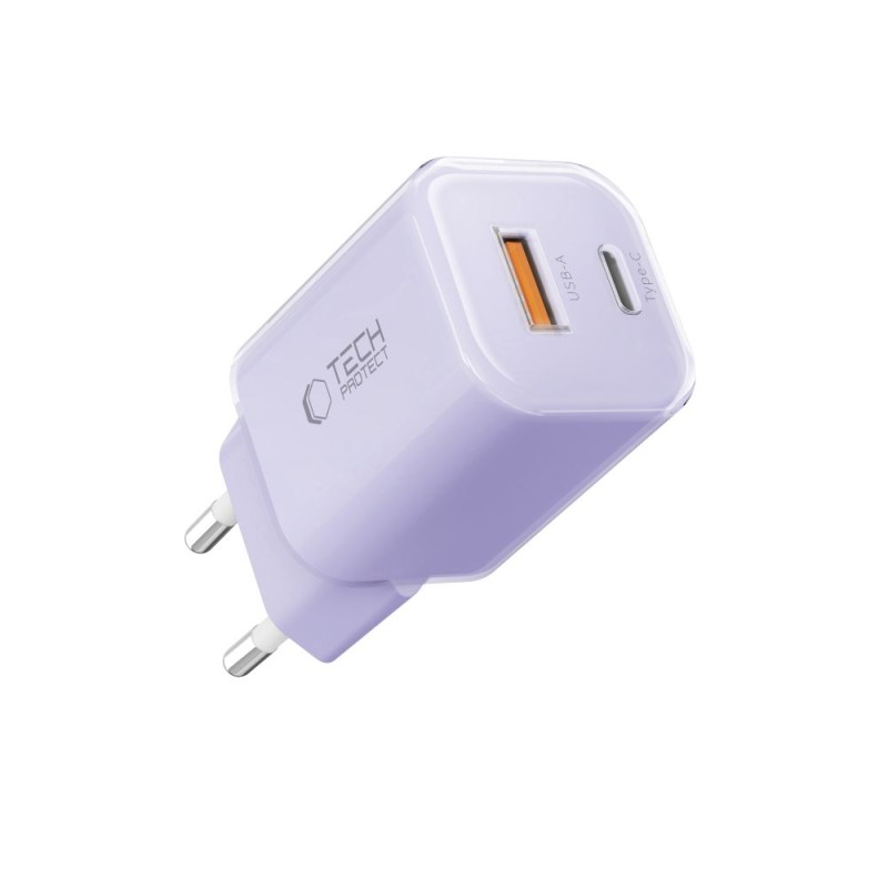 TECH-PROTECT NCM33 2-портов мрежов зарядно PD 33W / QC3.0 Baby Purple - 5906302330607
