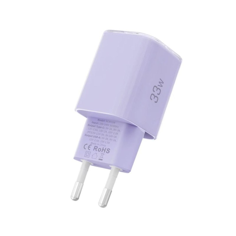TECH-PROTECT NCM33 2-портов мрежов зарядно PD 33W / QC3.0 Baby Purple - 5906302330607