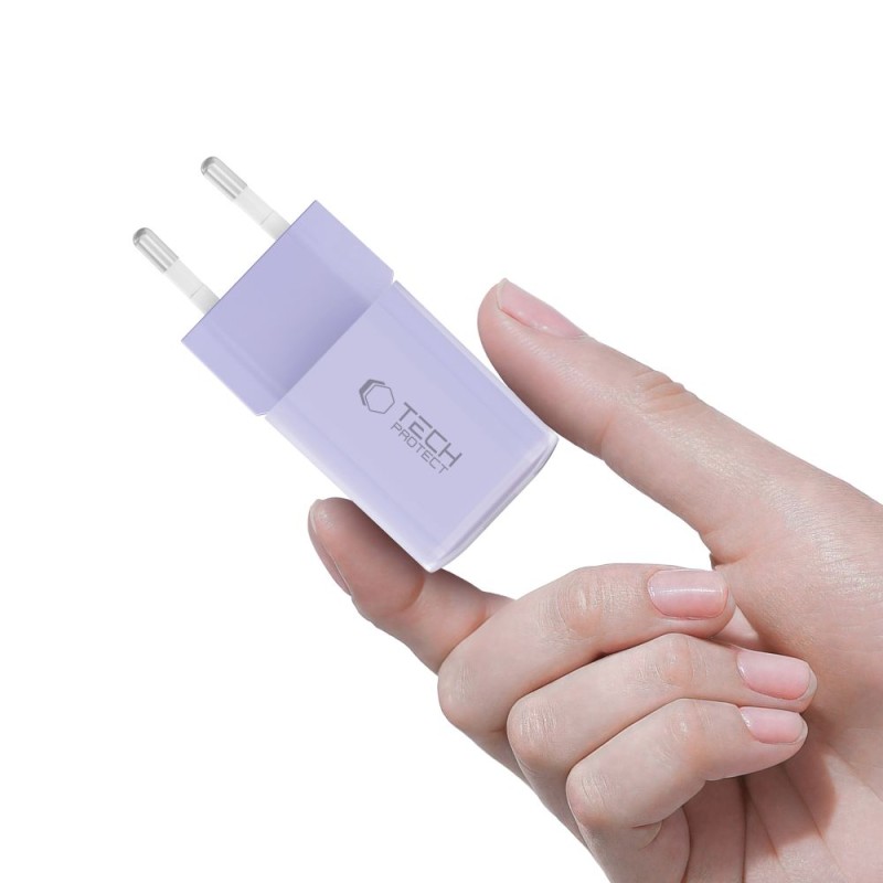 TECH-PROTECT NCM33 2-портов мрежов зарядно PD 33W / QC3.0 Baby Purple - 5906302330607