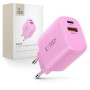 Tech-Protect NCA20 двупортово мрежово зарядно 20W PD / QC 3.0 Baby Pink