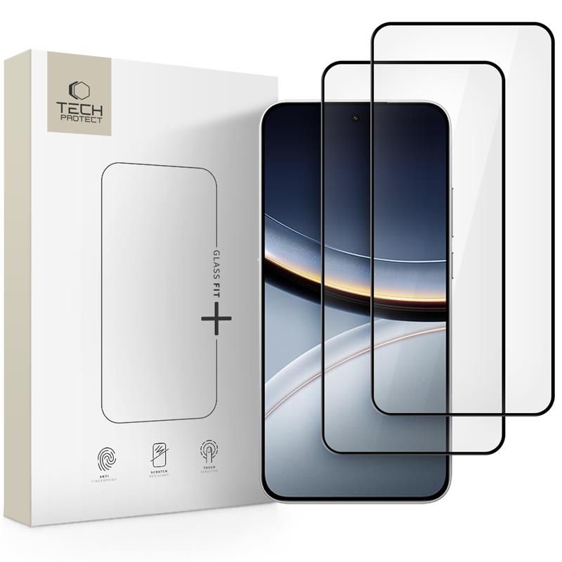Tech-Protect Glass Fit+ Темперирано стъкло за Xiaomi Poco F7 5G (Black) – 2 бр. - 5906302330737