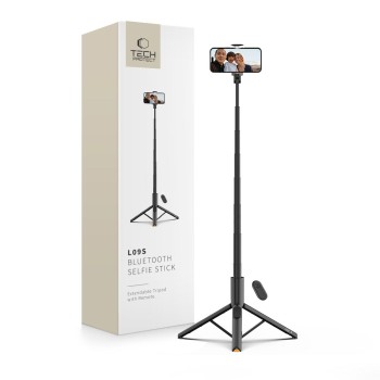 TECH-PROTECT L09S Bluetooth selfie stick със статив, черен