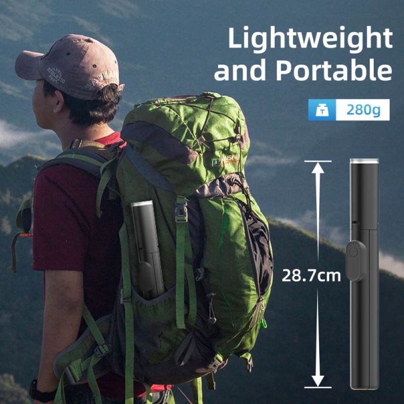 TECH-PROTECT L09S Bluetooth selfie stick със статив, черен - TECH-PROTECT L09S Bluetooth selfie stick със статив, черен - 5906302330867