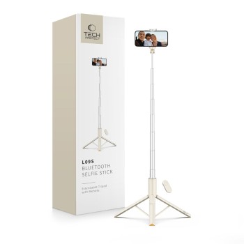 TECH-PROTECT L09S Bluetooth selfie stick със статив (бежов)