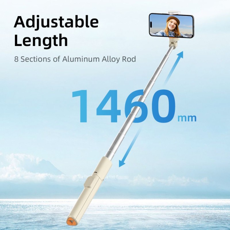 TECH-PROTECT L09S Bluetooth selfie stick със статив (бежов) - TECH-PROTECT L09S Bluetooth selfie stick със статив (бежов) - 5906302330874