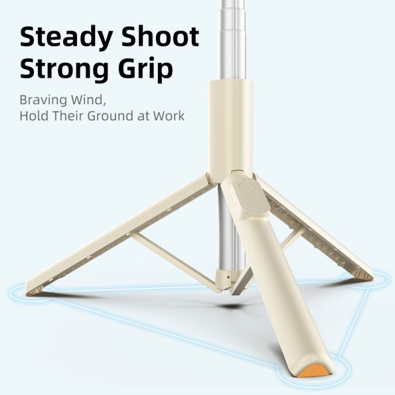TECH-PROTECT L09S Bluetooth selfie stick със статив (бежов) - TECH-PROTECT L09S Bluetooth selfie stick със статив (бежов) - 5906302330874