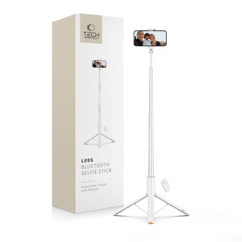 Tech-Protect L09S Bluetooth Selfie Stick с трипод, бял