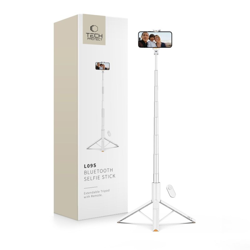 Tech-Protect L09S Bluetooth Selfie Stick с трипод, бял - 5906302330881