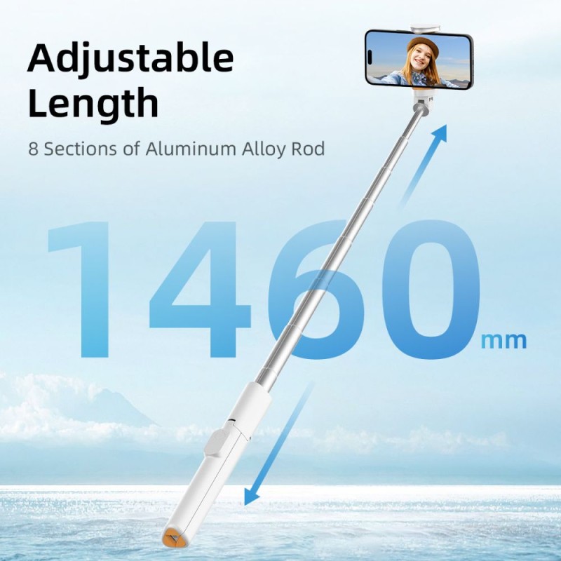 Tech-Protect L09S Bluetooth Selfie Stick с трипод, бял - 5906302330881