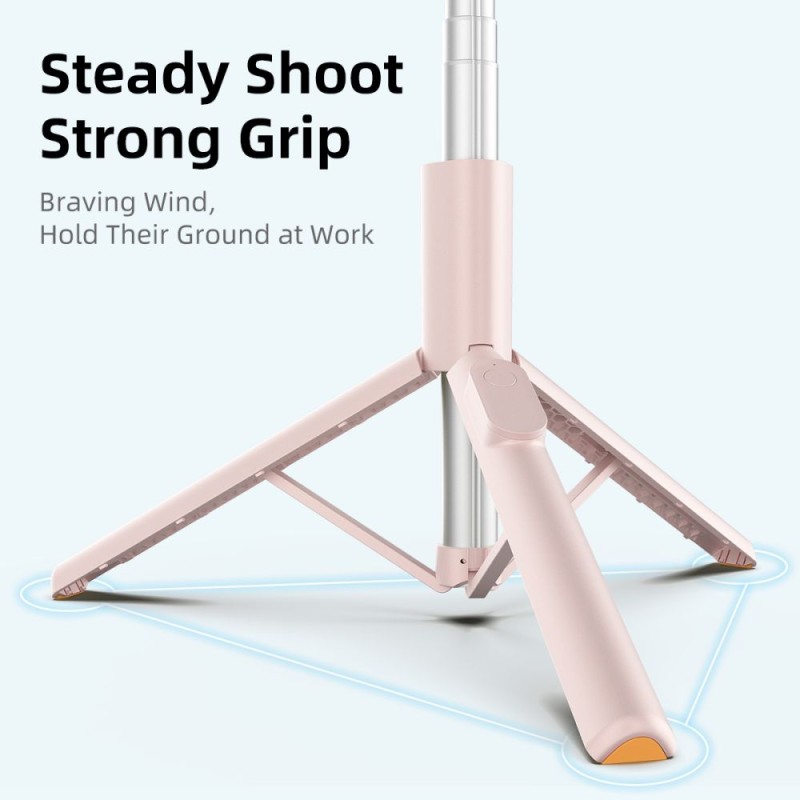 TECH-PROTECT L09S Bluetooth selfie stick със статив Pink - TECH-PROTECT L09S Bluetooth selfie stick със статив Pink - 5906302330898