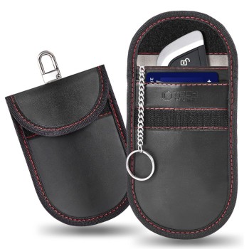 KLATKA FARADAYA Tech-Protect KLR100 POUCH за блокиране на RFID сигнали за ключове, BLACK/RED
