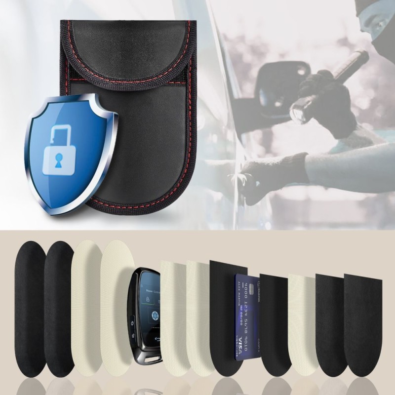 KLATKA FARADAYA Tech-Protect KLR100 POUCH за блокиране на RFID сигнали за ключове, BLACK/RED - KLATKA FARADAYA Tech-Protect KLR100 POUCH за блокиране на RFID сигнали за ключове, BLACK/RED - 5906302330959