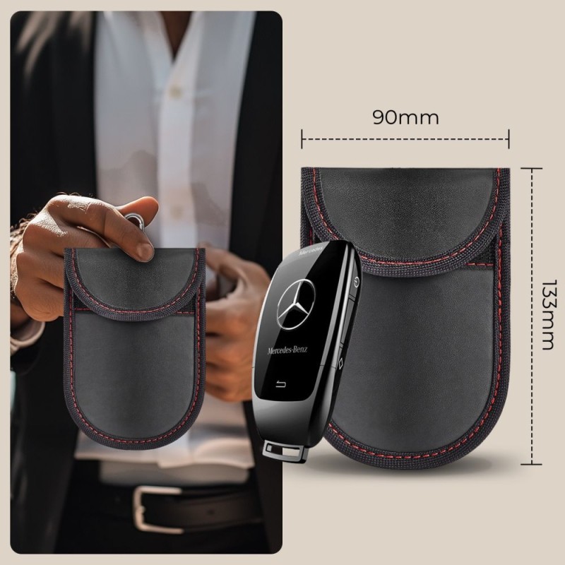 KLATKA FARADAYA Tech-Protect KLR100 POUCH за блокиране на RFID сигнали за ключове, BLACK/RED - KLATKA FARADAYA Tech-Protect KLR100 POUCH за блокиране на RFID сигнали за ключове, BLACK/RED - 5906302330959