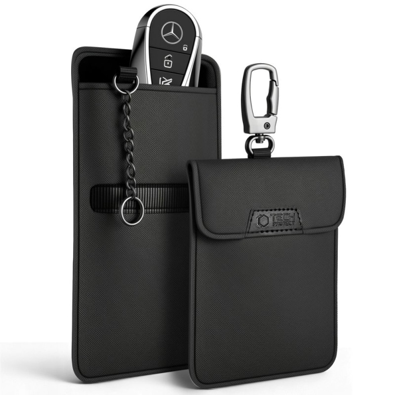 Tech-Protect KLR400 Faraday pouch калъф за ключове и карти без ключ (Keyless) RFID блокер, черен/черен - 5906302330973
