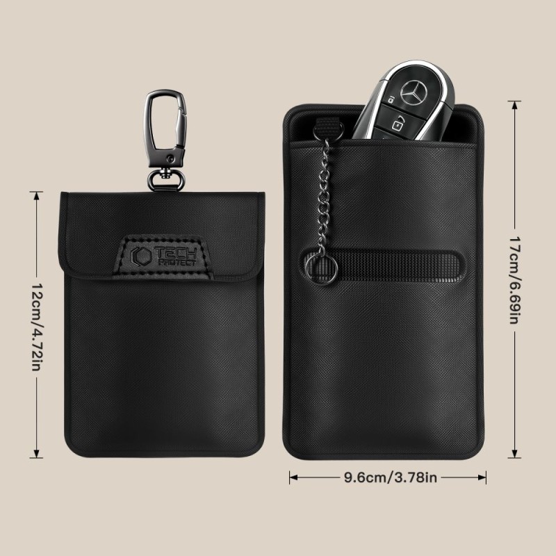 Tech-Protect KLR400 Faraday pouch калъф за ключове и карти без ключ (Keyless) RFID блокер, черен/черен - 5906302330973