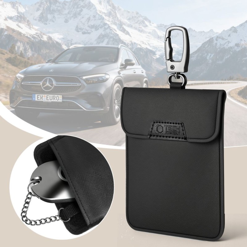Tech-Protect KLR400 Faraday pouch калъф за ключове и карти без ключ (Keyless) RFID блокер, черен/черен - 5906302330973
