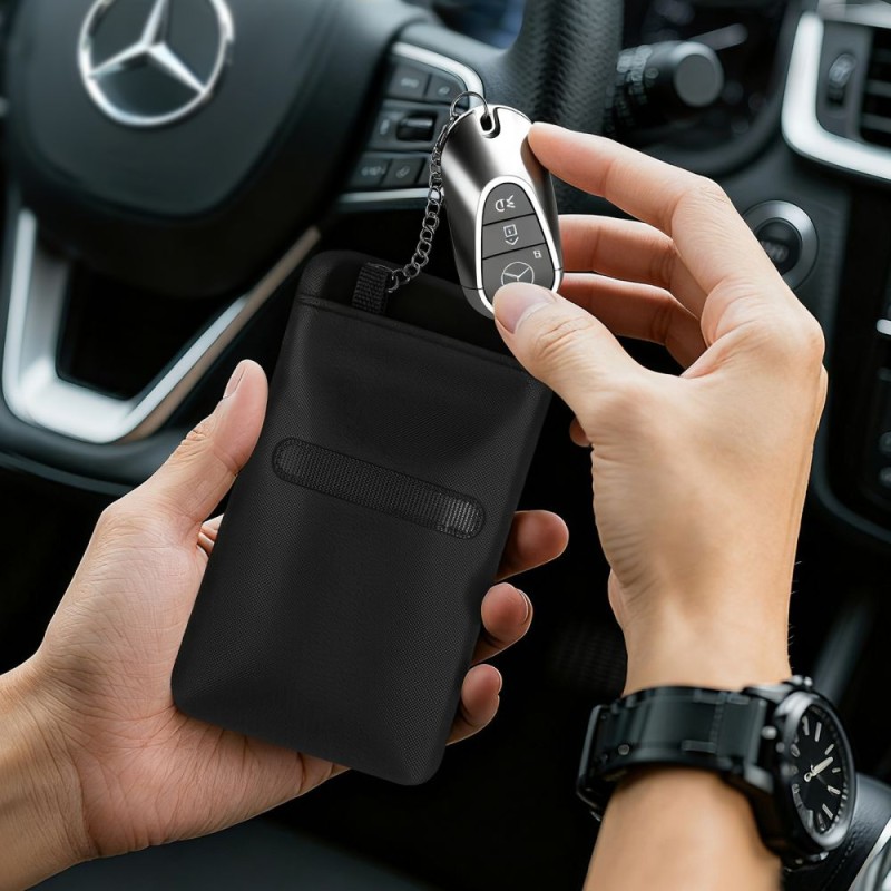 Tech-Protect KLR400 Faraday pouch калъф за ключове и карти без ключ (Keyless) RFID блокер, черен/черен - 5906302330973