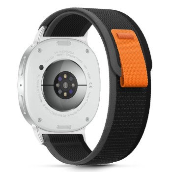 TECH-PROTECT NYLON STRIPE каишка за Samsung Galaxy Watch 8 / 9 / Classic (40 / 44 / 46 мм) черно/оранжево