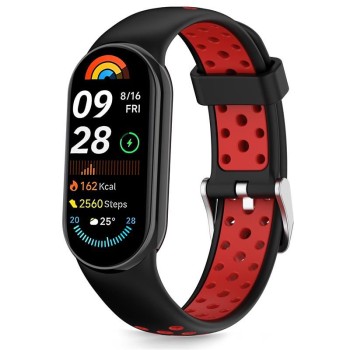 TECH-PROTECT ICONBAND AIR за Xiaomi Smart Band 8/9/10 NFC – черно/червен