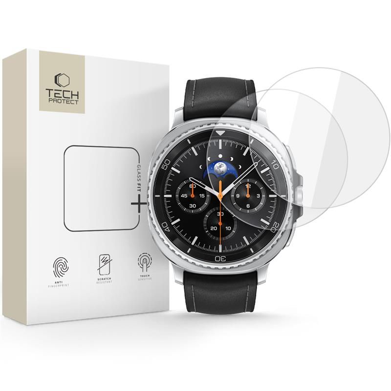 Tech-Protect Glass Fit+ закалено стъкло за Samsung Galaxy Watch 8 Classic (46 mm) – 2 броя, прозрачно - 5906302331505