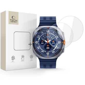 Tech-Protect Glass Fit+ 2-Pack закалено стъкло за Samsung Galaxy Watch Ultra 2024/2025 (47 мм) – прозрачно