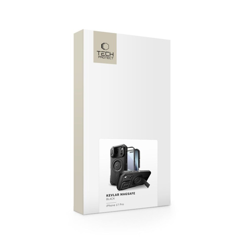 TECH-PROTECT KEVLAR MAGSAFE КАЛЪФ ЗА iPHONE 17 PRO BLACK - 5906302331635