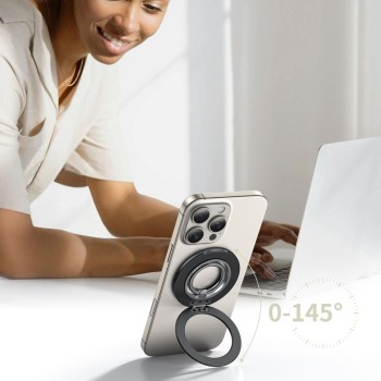 Tech-Protect MMR600 Magnetic MagSafe Phone Ring Satin Black Tech-Protect MMR600 Magnetic MagSafe Phone Ring Satin Black