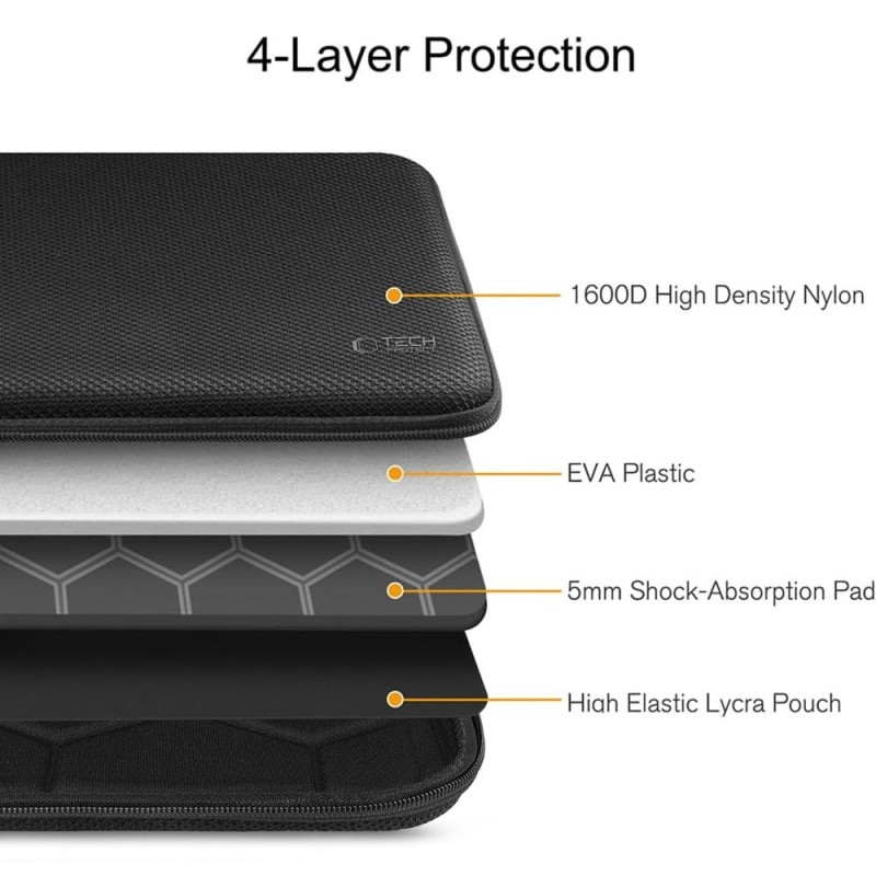 TECH-PROTECT HARDPOUCH КАЛЪФ ЗА ЛАПТОП 15-16 ЧЕРНО/ЧЕРНО - TECH-PROTECT HARDPOUCH КАЛЪФ ЗА ЛАПТОП 15-16 ЧЕРНО/ЧЕРНО - 5906302331826