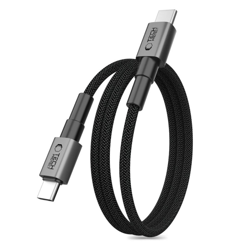 TECH-PROTECT ULTRABOOST DNA MAGTWIST USB-C към USB-C кабел PD 100W / 5A 100 см Iron Grey - TECH-PROTECT ULTRABOOST DNA MAGTWIST USB-C към USB-C кабел PD 100W / 5A 100 см Iron Grey - 5906302331864
