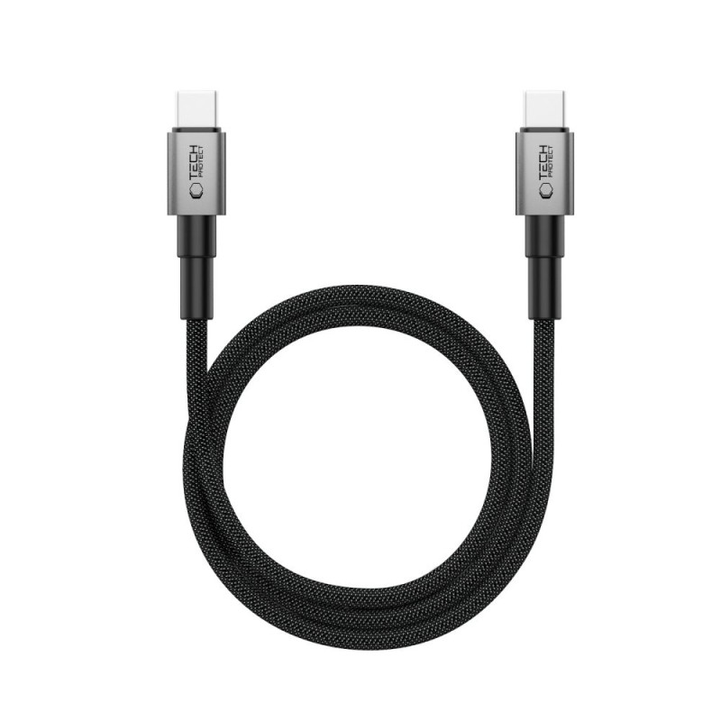 TECH-PROTECT ULTRABOOST DNA MAGTWIST USB-C към USB-C кабел PD 100W / 5A 100 см Iron Grey - TECH-PROTECT ULTRABOOST DNA MAGTWIST USB-C към USB-C кабел PD 100W / 5A 100 см Iron Grey - 5906302331864