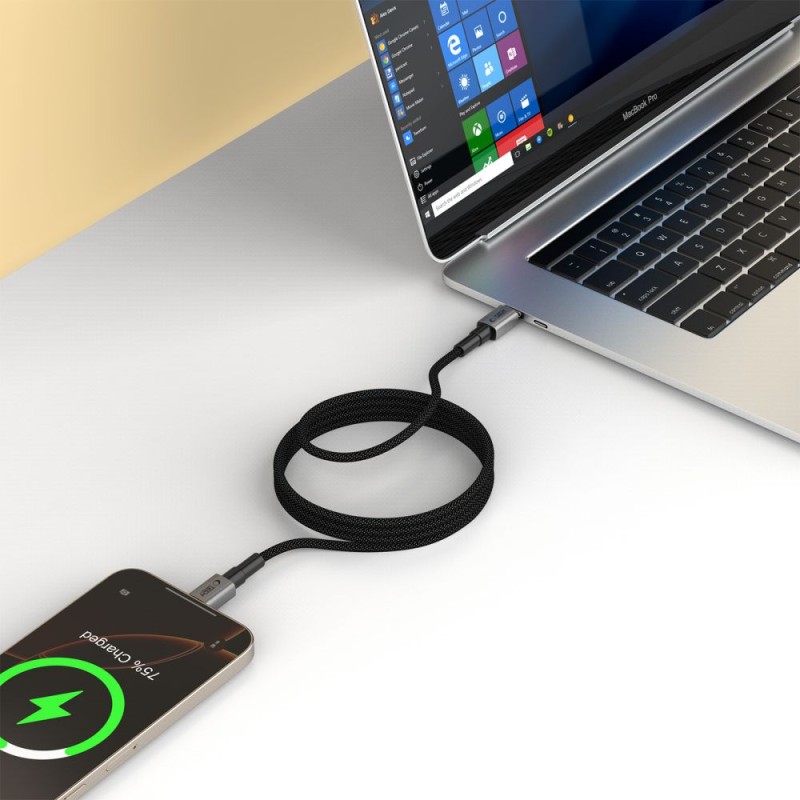 TECH-PROTECT ULTRABOOST DNA MAGTWIST USB-C към USB-C кабел PD 100W / 5A 100 см Iron Grey - TECH-PROTECT ULTRABOOST DNA MAGTWIST USB-C към USB-C кабел PD 100W / 5A 100 см Iron Grey - 5906302331864