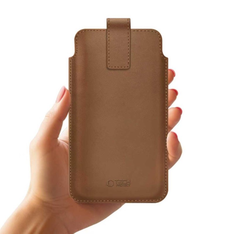 Tech-Protect SM65 Универсален калъф за телефон 6.0–6.9 инча, кафяв - Tech-Protect SM65 Универсален калъф за телефон 6.0–6.9 инча, кафяв - 5906302332007