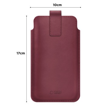 Tech-Protect SM65 Универсален калъф за телефон 6.0–6.9 инча „Mulberry“ (екокожа)