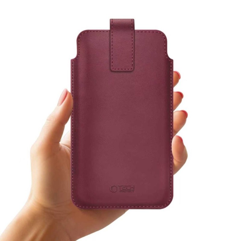 Tech-Protect SM65 Универсален калъф за телефон 6.0–6.9 инча „Mulberry“ (екокожа) - Tech-Protect SM65 Универсален калъф за телефон 6.0–6.9 инча „Mulberry“ (екокожа) - 5906302332014