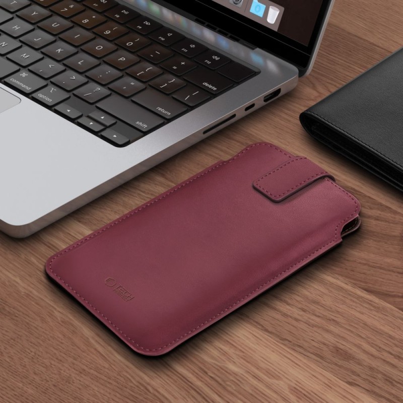 Tech-Protect SM65 Универсален калъф за телефон 6.0–6.9 инча „Mulberry“ (екокожа) - Tech-Protect SM65 Универсален калъф за телефон 6.0–6.9 инча „Mulberry“ (екокожа) - 5906302332014