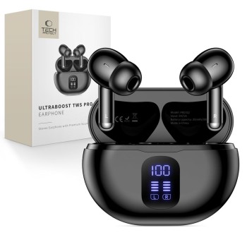 Tech-Protect UltraBoost TWS Earphone Pro G2 Черни безжични слушалки