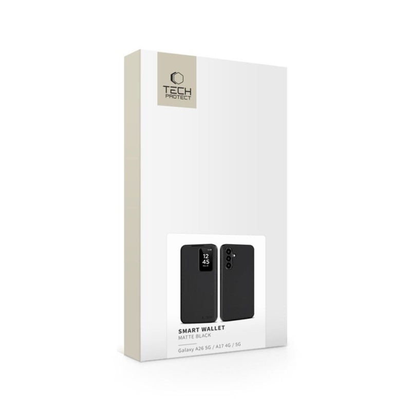 TECH-PROTECT Smart Wallet за Samsung Galaxy A26 5G / A17 4G / 5G, матово черно - 5906302332564