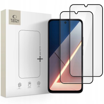 Tech-Protect Glass Fit+ 2-пак закалено стъкло за Xiaomi Poco M7 (черно)