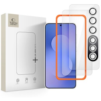 Tech-Protect Easy Set+ Хидратирано стъкло 9H за Samsung Galaxy S25 FE (Clear) – 3 броя