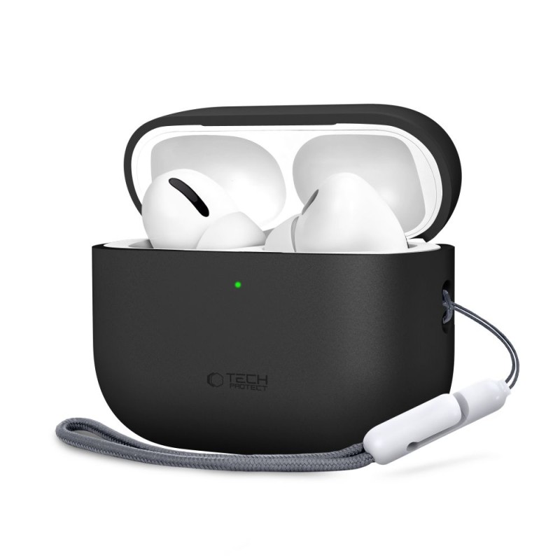 TECH-PROTECT СИЛИКОНОВ КАЛЪФ ЗА APPLE AIRPODS PRO 3 BLACK - TECH-PROTECT СИЛИКОНОВ КАЛЪФ ЗА APPLE AIRPODS PRO 3 BLACK - 5906302333028