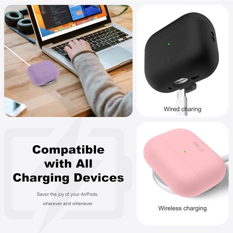 Tech-Protect Силиконов калъф за Apple AirPods Pro 3 Caffè Latte - Tech-Protect Силиконов калъф за Apple AirPods Pro 3 Caffè Latte - 5906302333035