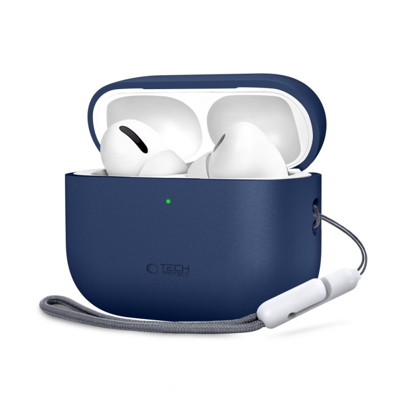 TECH-PROTECT Силиконов калъф за Apple AirPods Pro 3 Navy Blue - TECH-PROTECT Силиконов калъф за Apple AirPods Pro 3 Navy Blue - 5906302333066