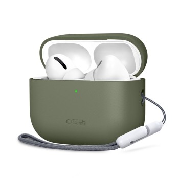 TECH-PROTECT Силиконов калъф за Apple AirPods Pro 3 (Olive Green)