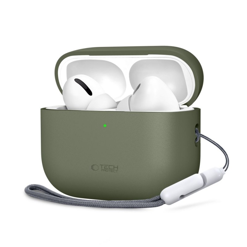TECH-PROTECT Силиконов калъф за Apple AirPods Pro 3 (Olive Green) - TECH-PROTECT Силиконов калъф за Apple AirPods Pro 3 (Olive Green) - 5906302333073